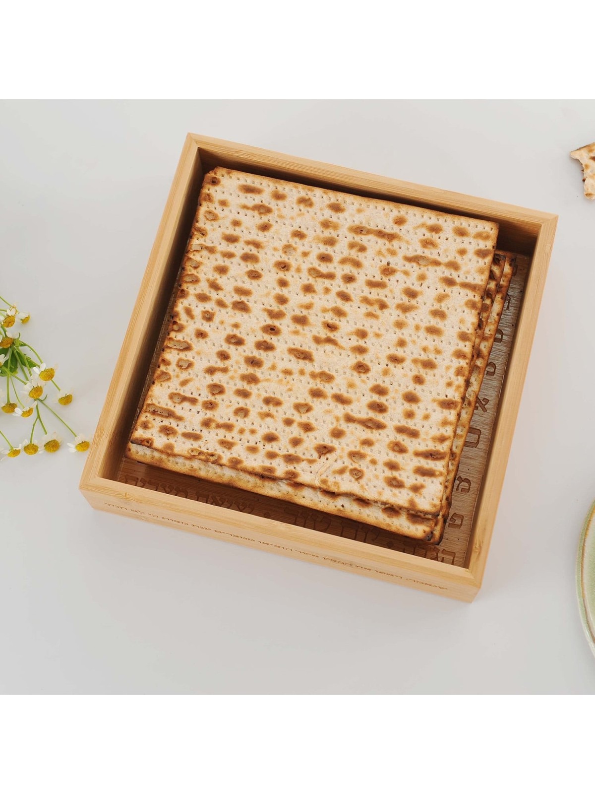 Modern Bamboo Passover Matzah Box by Mickala Design
