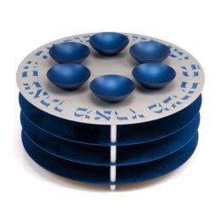 Three-Leveled Seder Plate By Agayof Design (Choice of Colors)