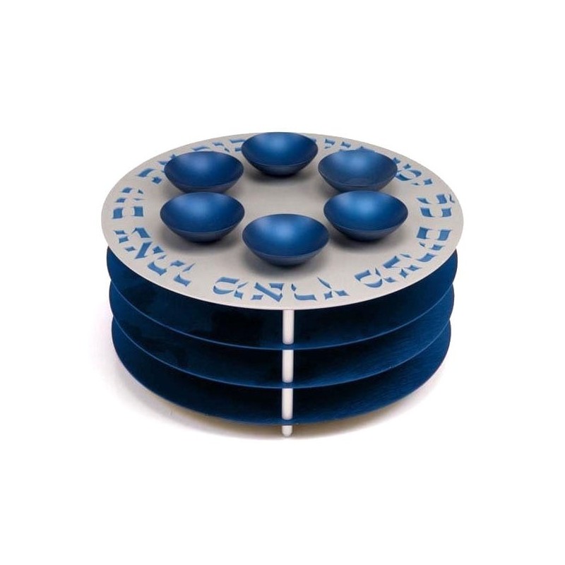 Three-Leveled Seder Plate By Agayof Design (Choice of Colors)