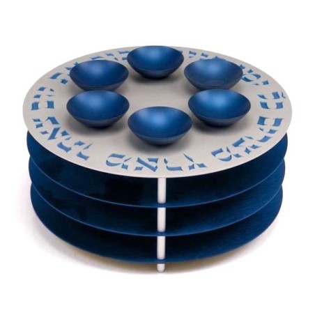 Three-Leveled Seder Plate By Agayof Design (Choice of Colors)