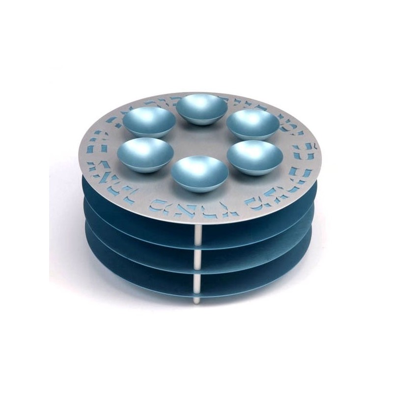 Three-Leveled Seder Plate By Agayof Design (Choice of Colors)