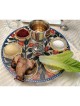 Metal Seder Plate and Matzah Tray Set By Dorit Judaica - Pomegranate M