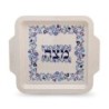 Floral Themed Passover Seder Plate & Matzah Tray Set - Blue and Purple