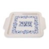 Floral Themed Passover Seder Plate & Matzah Tray Set - Blue and Purple