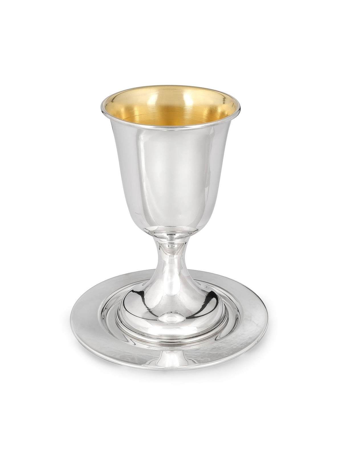 Bier Judaica Elegant Handcrafted Sterling Silver Kiddush Cup With Poli