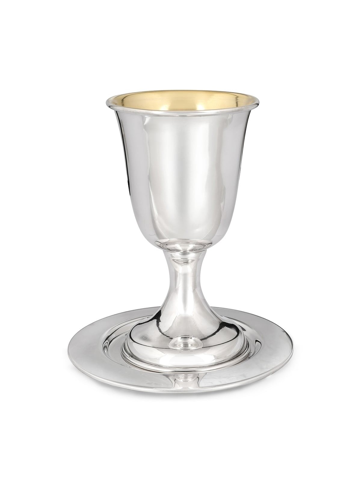 Bier Judaica Elegant Handcrafted Sterling Silver Kiddush Cup With Poli