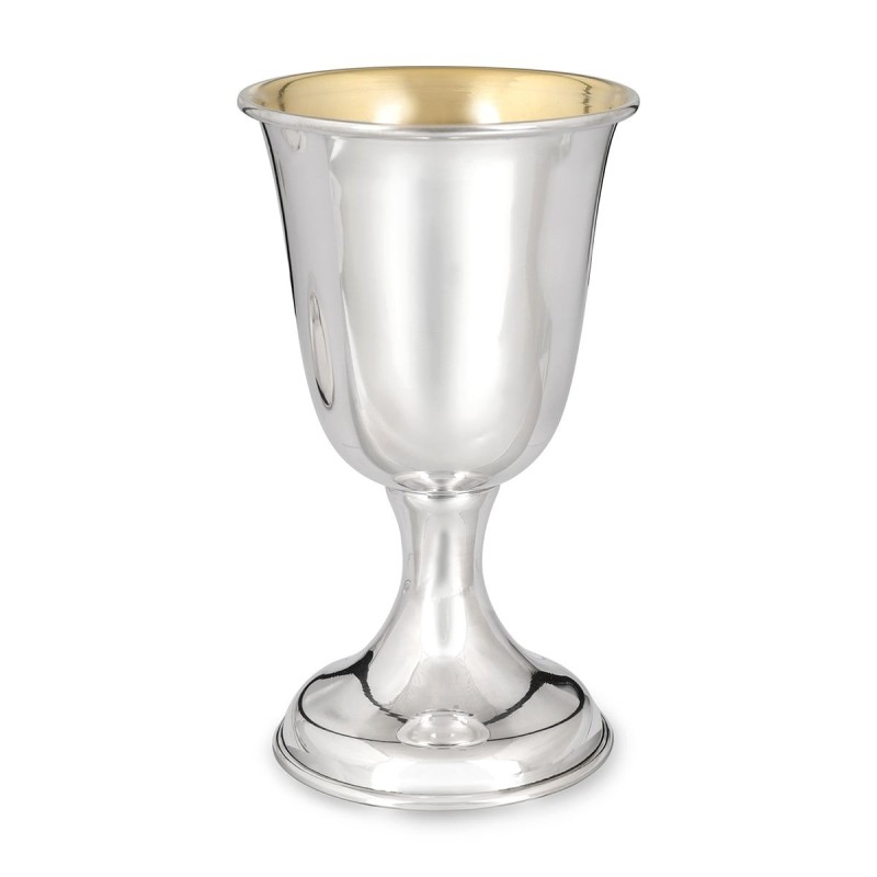 Bier Judaica Elegant Handcrafted Sterling Silver Kiddush Cup With Poli