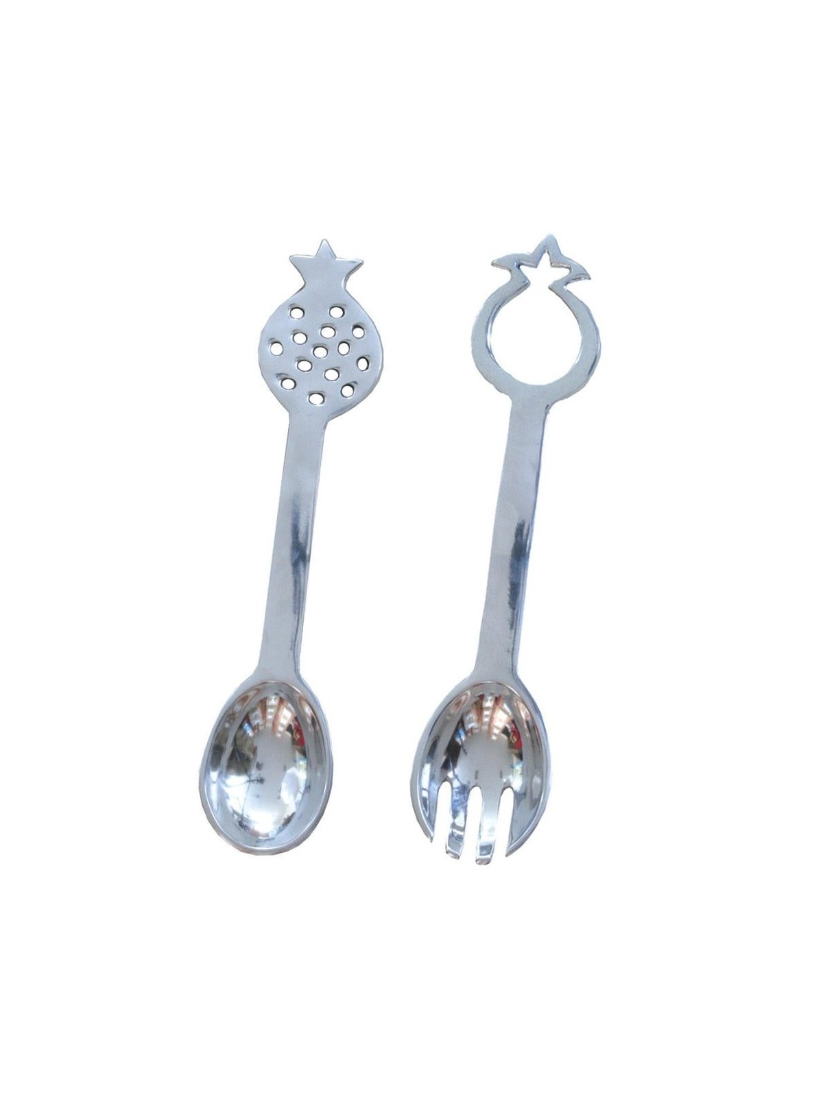 Yair Emanuel Set of Aluminum Salad Servers - Pomegranate