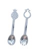 Yair Emanuel Set of Aluminum Salad Servers - Pomegranate