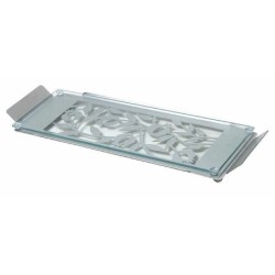 Dorit Judaica Pomegranate Stainless Steel & Glass Serving Tray