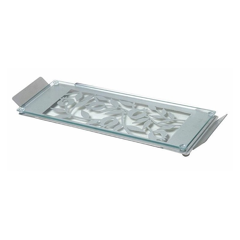 Dorit Judaica Pomegranate Stainless Steel & Glass Serving Tray