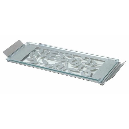 Dorit Judaica Pomegranate Stainless Steel & Glass Serving Tray