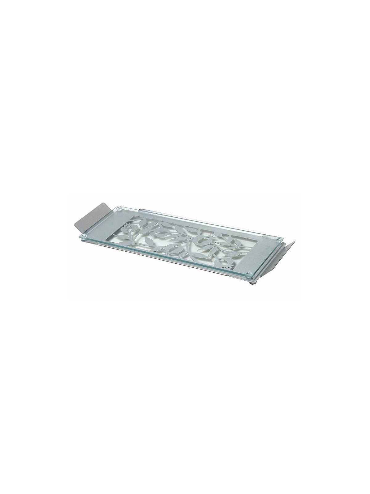 Dorit Judaica Pomegranate Stainless Steel & Glass Serving Tray
