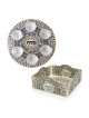 Designer Seder Plate and Matzah Tray Set with Pomegranate Mandala Desi