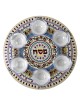 Designer Seder Plate and Matzah Tray Set with Pomegranate Mandala Desi