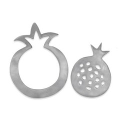 Yair Emanuel Aluminum 2-Piece Trivet Set - Pomegranate
