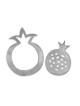 Yair Emanuel Aluminum 2-Piece Trivet Set - Pomegranate