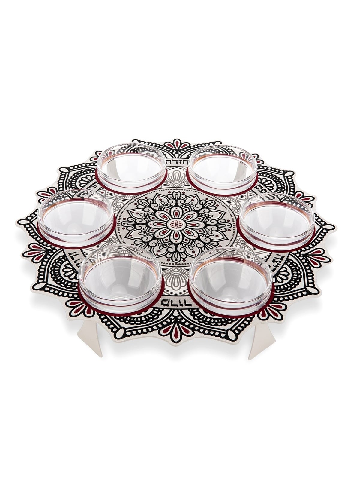 Seder Plate With Floral Mandala Design By Dorit Judaica