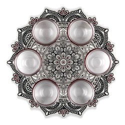 Seder Plate With Floral Mandala Design By Dorit Judaica