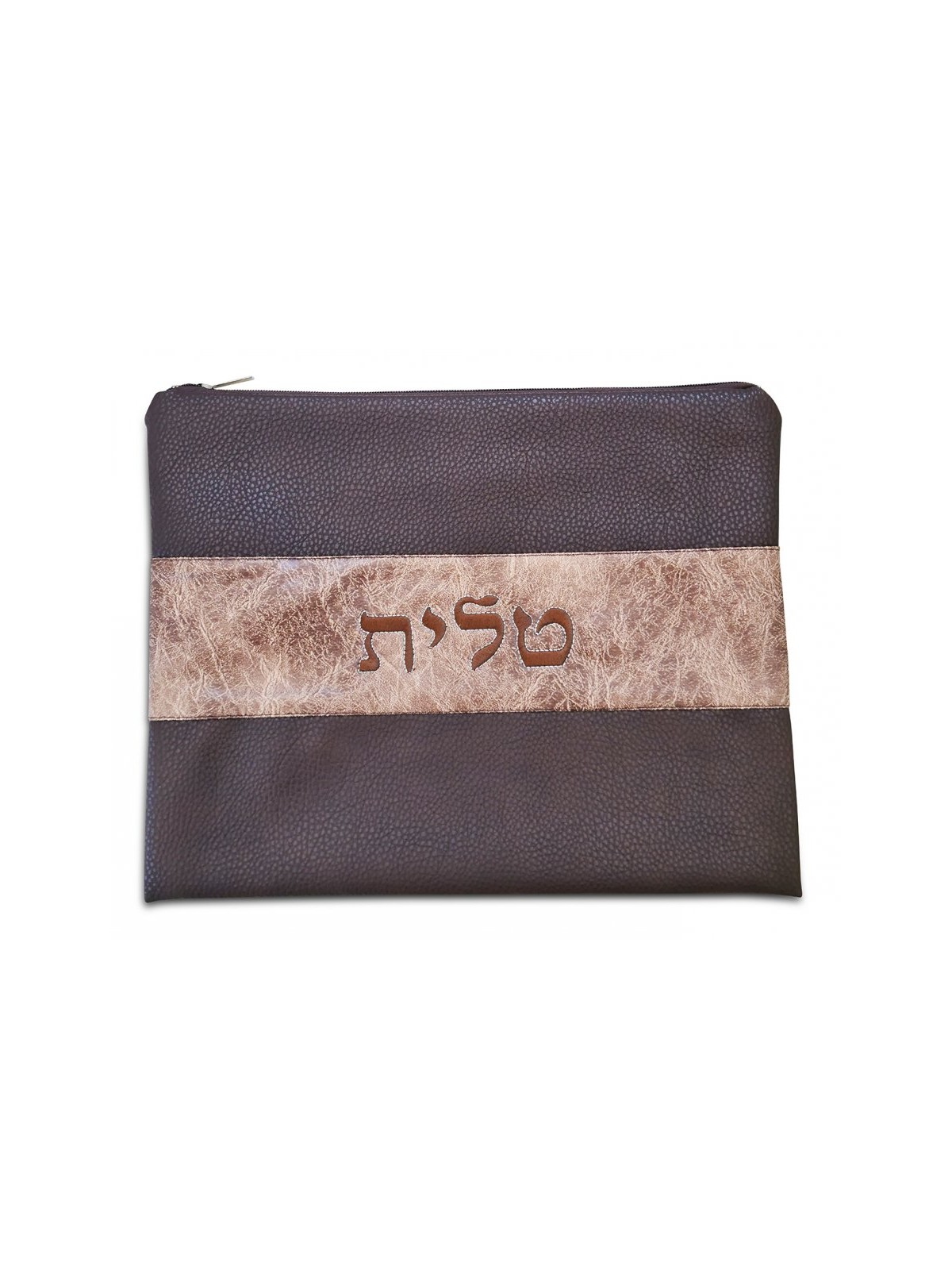Two Tone Chocolate Brown Faux Leather Talli... | Talit & Tefillin Bags