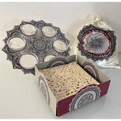 Seder Plate With Floral Mandala Design By Dorit Judaica