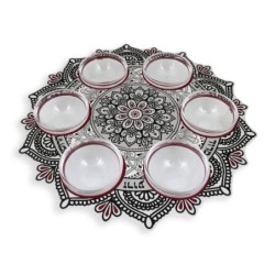 Seder Plate With Floral Mandala Design By Dorit Judaica
