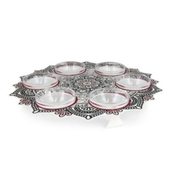 Seder Plate With Floral Mandala Design By Dorit Judaica