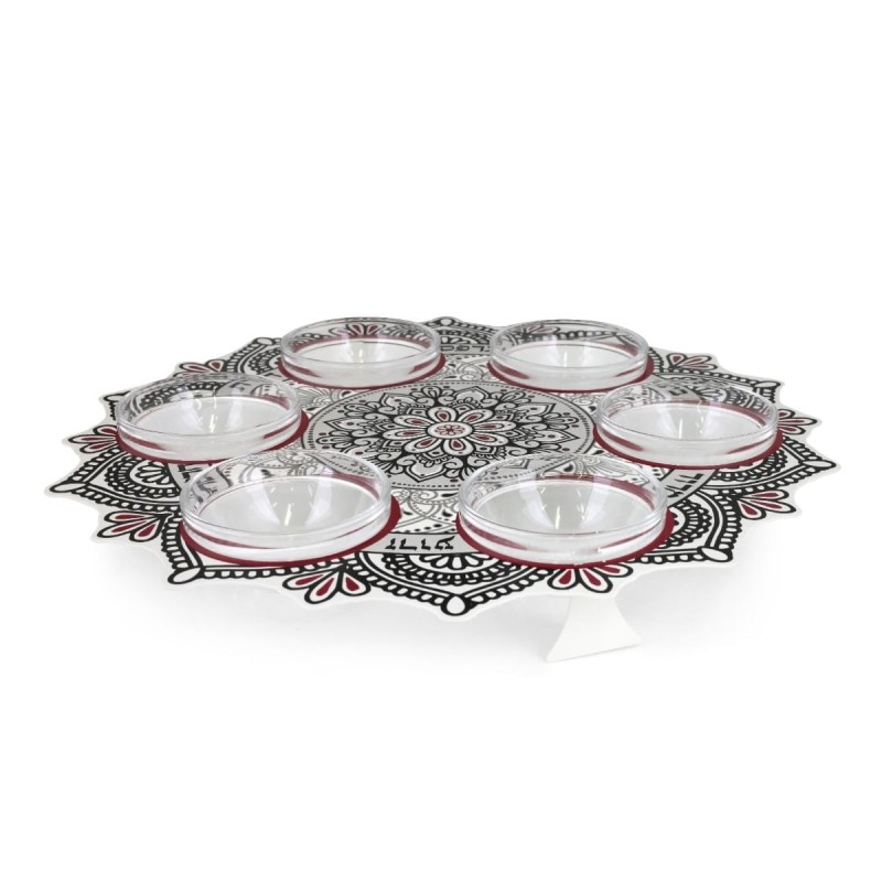 Seder Plate With Floral Mandala Design By Dorit Judaica