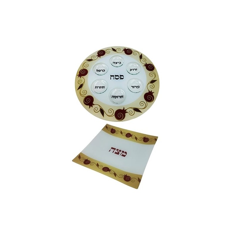 Must-Have Passover Seder Set By Lily Art - Pomegranates (Red)