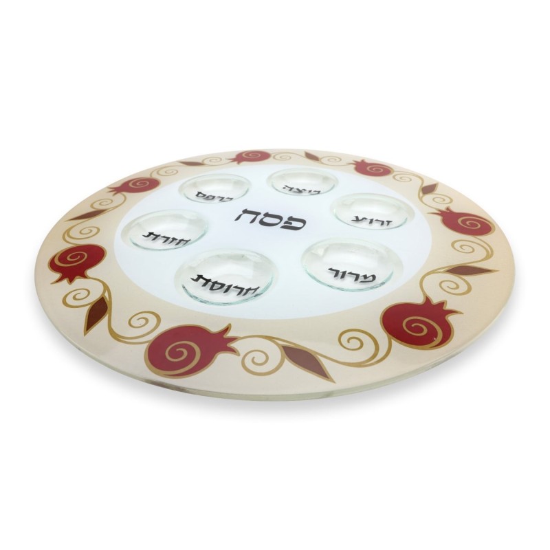 Must-Have Passover Seder Set By Lily Art - Pomegranates (Red)