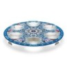 Seder Plate With Blue and Orange Flower Design By Dorit Judaica