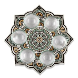 Seder Plate With Arabesque Mandala Design By Dorit Judaica