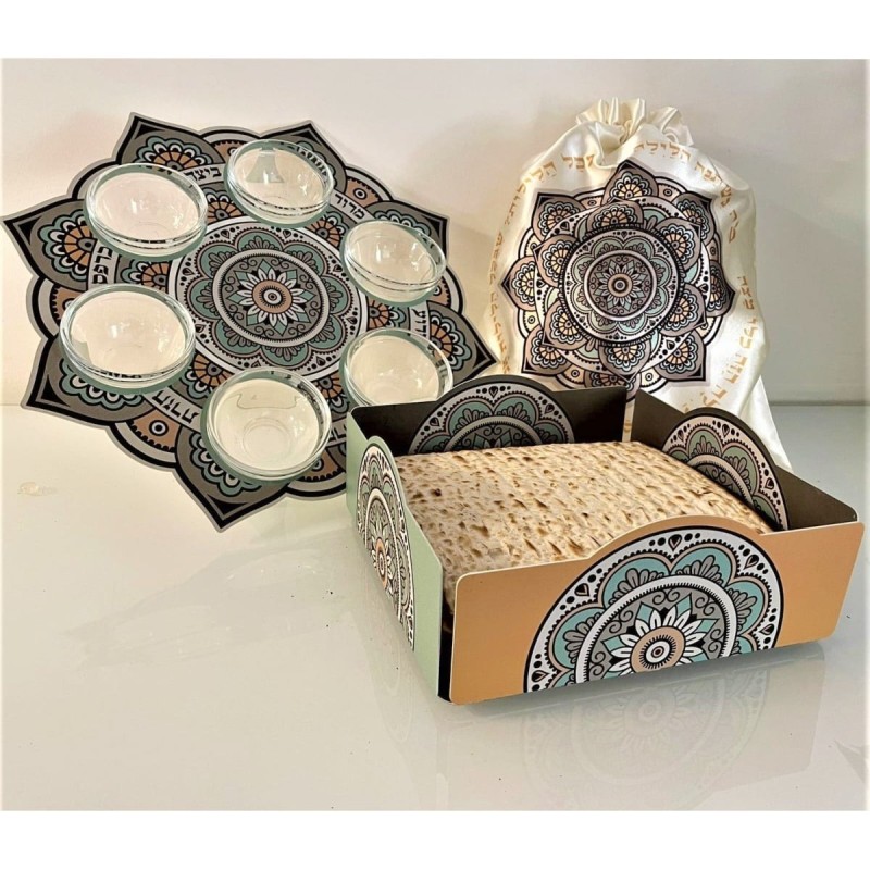 Seder Plate With Arabesque Mandala Design By Dorit Judaica