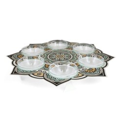 Seder Plate With Arabesque Mandala Design By Dorit Judaica