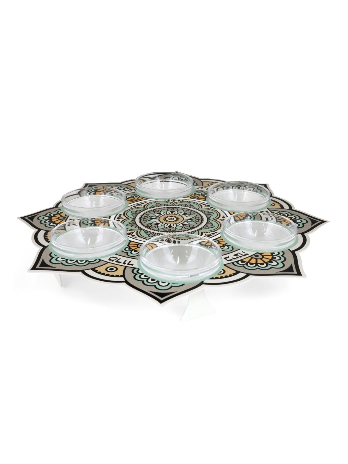 Seder Plate With Arabesque Mandala Design By Dorit Judaica