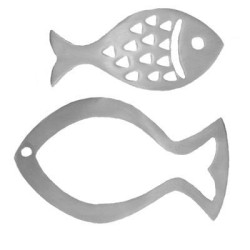 Yair Emanuel Aluminum 2-Piece Trivet Set - Fish
