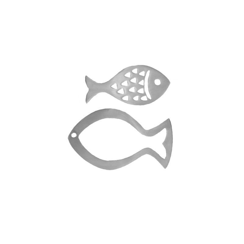 Yair Emanuel Aluminum 2-Piece Trivet Set - Fish