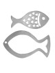 Yair Emanuel Aluminum 2-Piece Trivet Set - Fish