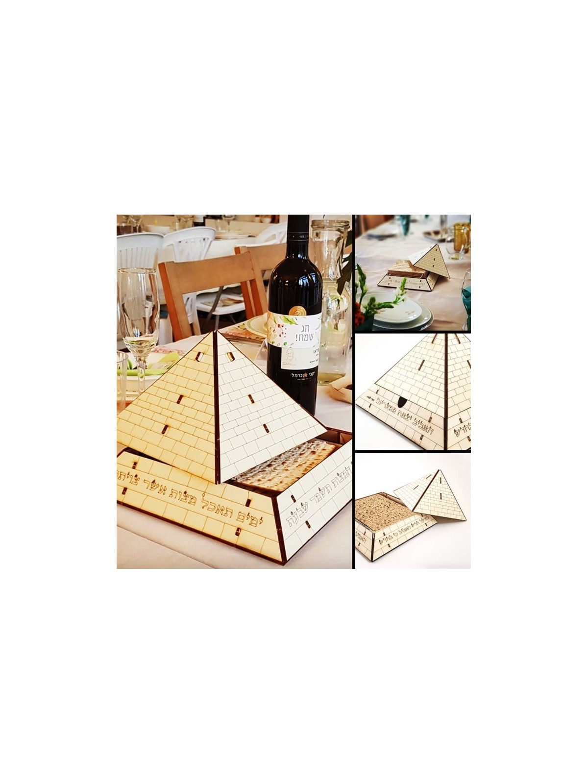 Pyramid Matzah Holder: Do-It-Yourself 3D Puzzle Kit