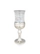 Coupe de Kiddouch en verre blanc fait à la main et plaqué argent sterling