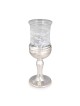 Coupe de Kiddouch en verre blanc fait à la main et plaqué argent sterling
