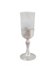Coupe de Kiddouch en verre blanc fait à la main et plaqué argent sterling