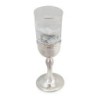 Handmade White Glass and Sterling Silver-Plated Kiddush Cup
