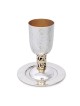 Bier Judaica Handcrafted Sterling Silver Hammered Kiddush Cup With Psa