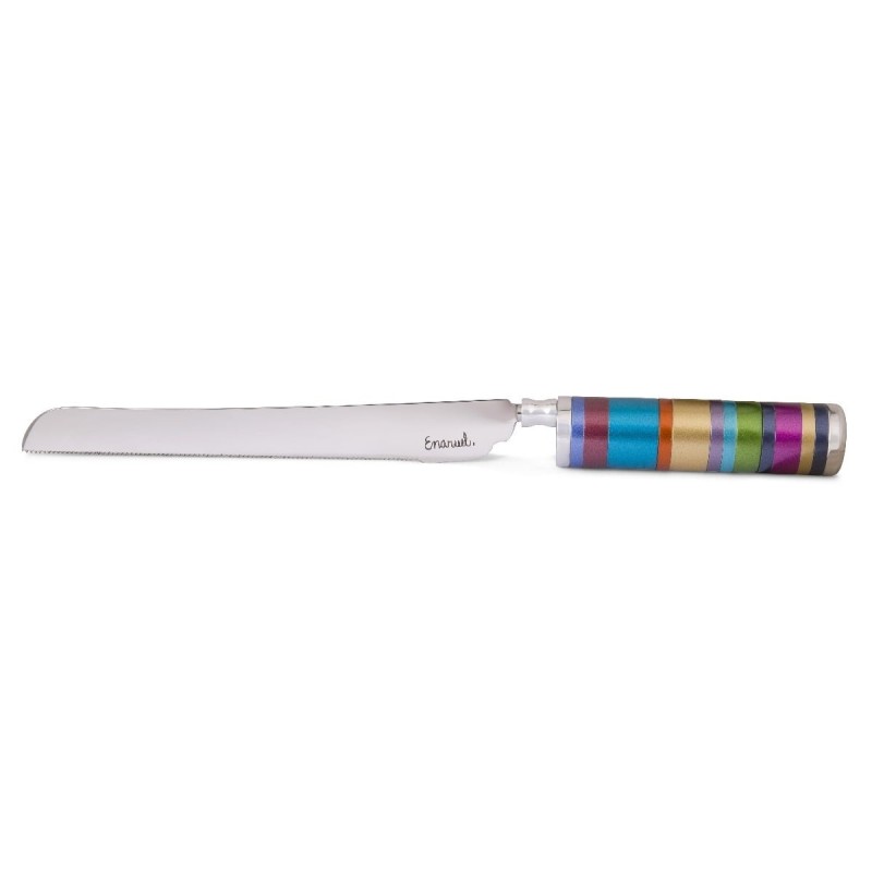 Yair Emanuel Colorful Rings Challah Knife
