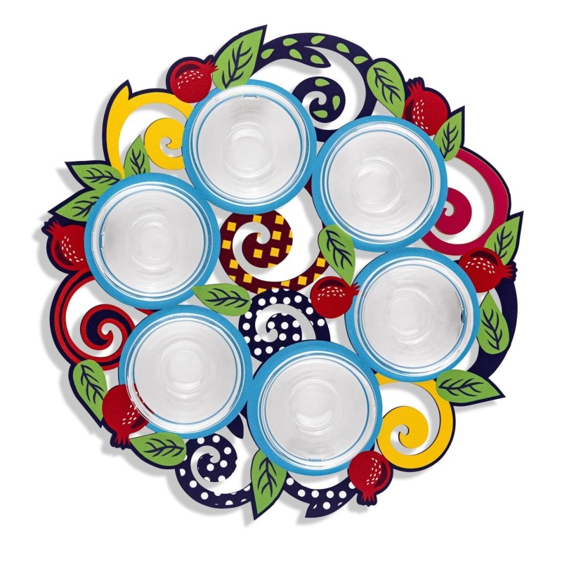 Designer Seder Plate With Pomegranates By Dorit Judaica