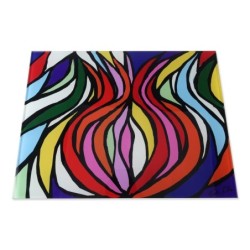 Jordana Klein Pomegranate Design Glass Challah Tray