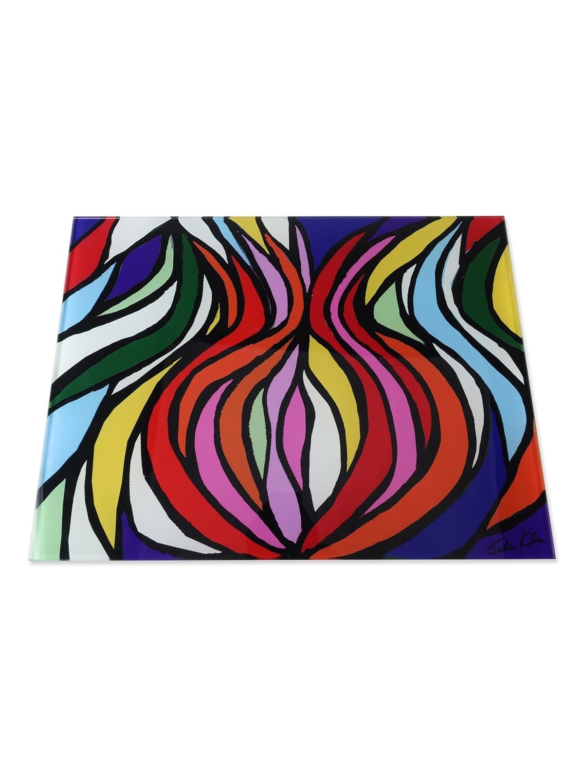 Jordana Klein Pomegranate Design Glass Challah Tray