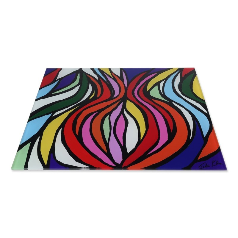 Jordana Klein Pomegranate Design Glass Challah Tray