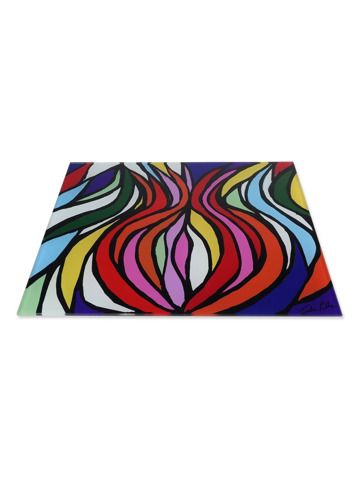 Jordana Klein Pomegranate Design Glass Challah Tray